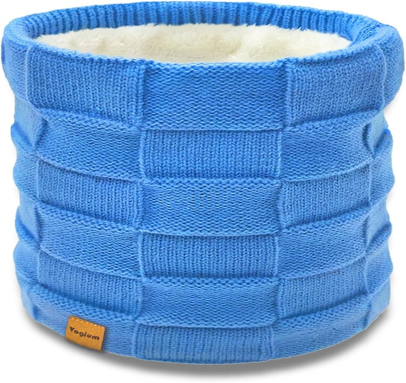 Vogium Kids Double-layer Knit Neck Warmer Gaiter | Thermal Fleece Face Cover for 6-14 Year Olds Boys Girls | Ski, Play - Image 1